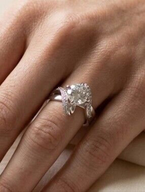 Silver-tone Cubic Zirconia Ring